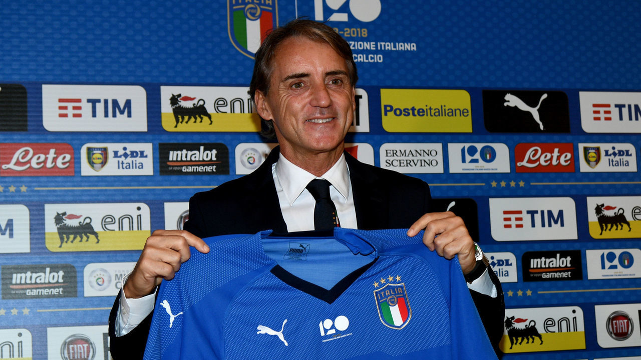 FLORENCE, ITALY - MAY 15: Head coach Italy Roberto Mancini poses for a photo after the press conference at Centro Tecnico Federale di Coverciano on May 15, 2018 in Florence, Italy.