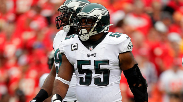KANSAS CITY, MO - SEPTEMBER 17: Defensive end Brandon Graham #55 of the Philadelphia Eagles in action during the game against the Kansas City Chiefs at Arrowhead Stadium on September 17, 2017 in Kansas City, Missouri.
