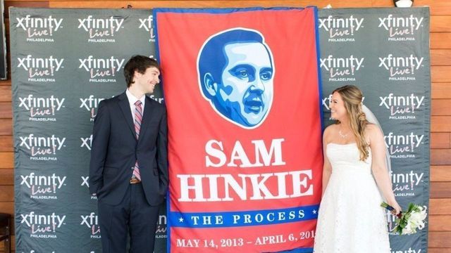 Watch: Sixers fans get married at draft lottery party