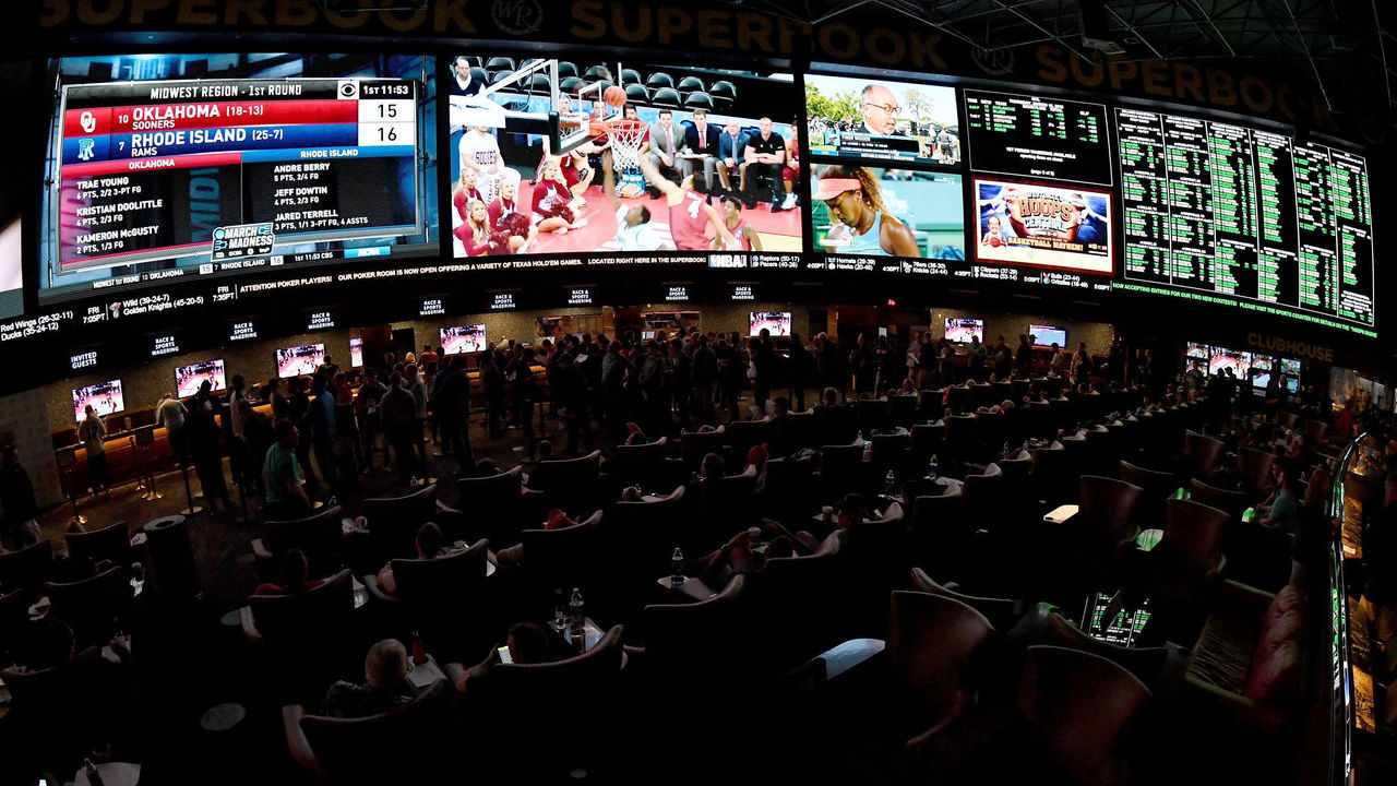 LAS VEGAS, NV - MARCH 15: Guests attend a viewing party for the NCAA Men's College Basketball Tournament inside the 25,000-square-foot Race & Sports SuperBook at the Westgate Las Vegas Resort & Casino which features 4,488-square-feet of HD video screens on March 15, 2018 in Las Vegas, Nevada.