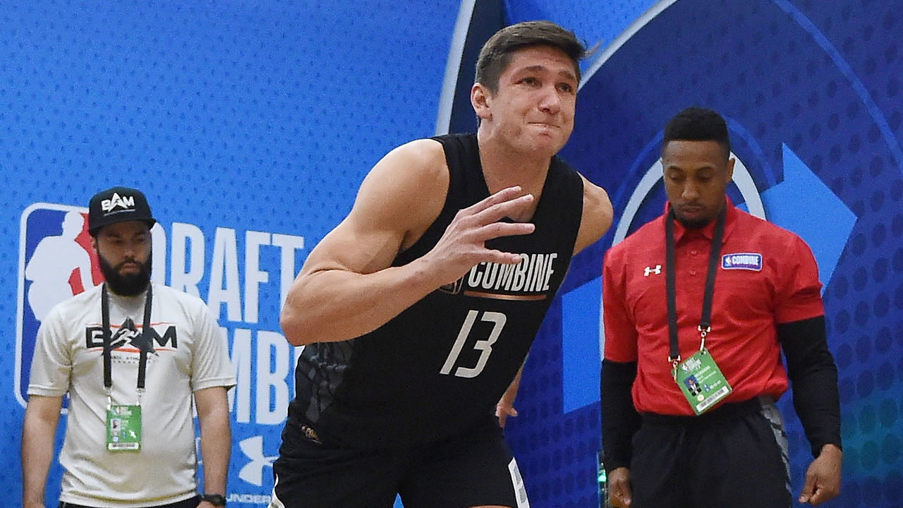 CHICAGO, IL - MAY 17: Grayson Allen #13 participates in drills during Day One of the NBA Draft Combine at Quest MultiSport Complex on May 17, 2018 in Chicago, Illinois.