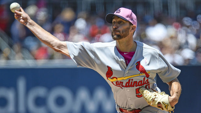 SAN DIEGO, CA - MAY 13: Adam Wainwright #50 of the St. Louis Cardinals pitches during the first inning of a baseball game against the San Diego Padres at PETCO Park on May 13, 2018 in San Diego.