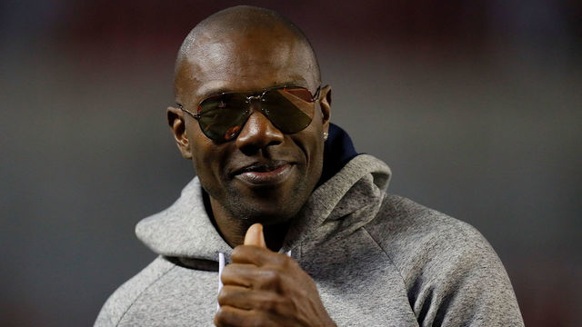 TUSCALOOSA, AL - NOVEMBER 19: Former Chattanooga and NFL player Terrell Owens looks on from the sidelines during the game between the Chattanooga Mocs and Alabama Crimson Tide at Bryant-Denny Stadium on November 19, 2016 in Tuscaloosa, Alabama.
