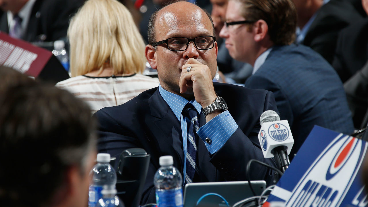 SUNRISE, FL - JUNE 26: Peter Chiarelli of the Edmonton Oilers attends the 2015 NHL Draft at BB&T Center on June 26, 2015 in Sunrise, Florida.