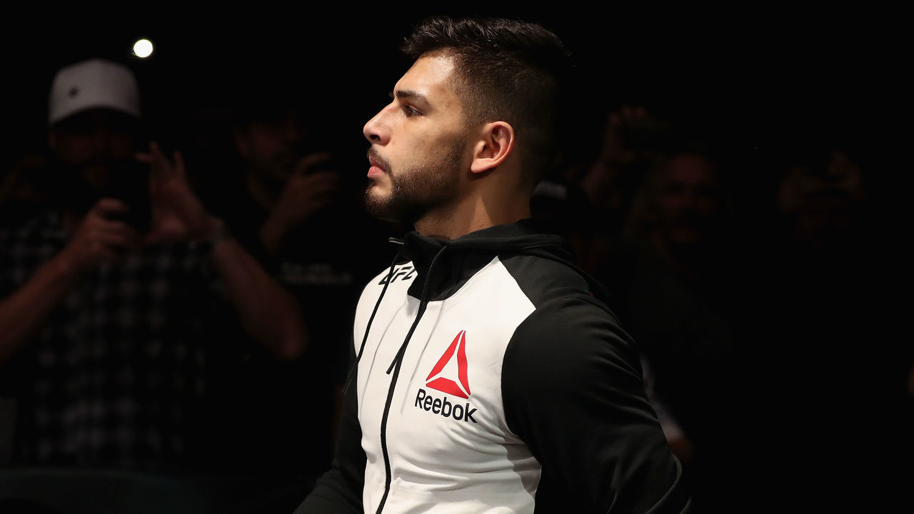 PHOENIX, AZ - JANUARY 15: Yair Rodriguez prepares to fight BJ Penn (not pictured) during the UFC Fight Night event at the at Talking Stick Resort Arena on January 15, 2017 in Phoenix, Arizona.
