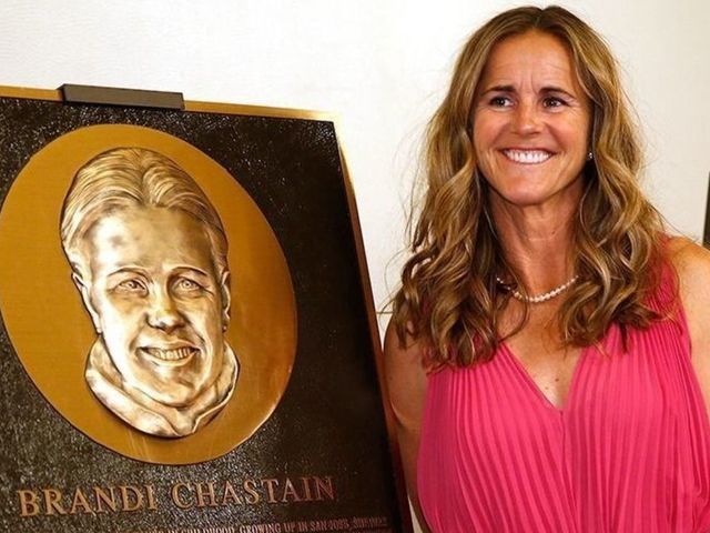 U.S. soccer legend Brandi Chastain's HOF plaque looks nothing like her