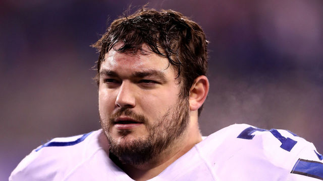 EAST RUTHERFORD, NJ - DECEMBER 11: Zack Martin #70 of the Dallas Cowboys walks off the field after a loss to the New York Giants at MetLife Stadium on December 11, 2016 in East Rutherford, New Jersey