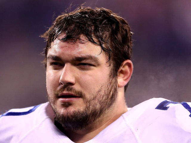 EAST RUTHERFORD, NJ - DECEMBER 11: Zack Martin #70 of the Dallas Cowboys walks off the field after a loss to the New York Giants at MetLife Stadium on December 11, 2016 in East Rutherford, New Jersey