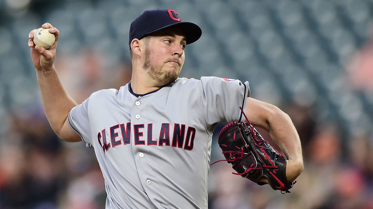 BALTIMORE, MD - APRIL 20: Starting pitcher Trevor Bauer #47 of the Cleveland Indians throws a pitch in the first inning against the Baltimore Orioles at Oriole Park at Camden Yards on April 20, 2018 in Baltimore, Maryland.