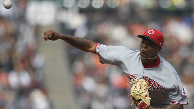 SAN FRANCISCO, CA - MAY 16: Raisel Iglesias #26 of the Cincinnati Reds pitches against the San Francisco Giants in the bottom of the ninth inning at AT&T Park on May 16, 2018 in San Francisco, California.