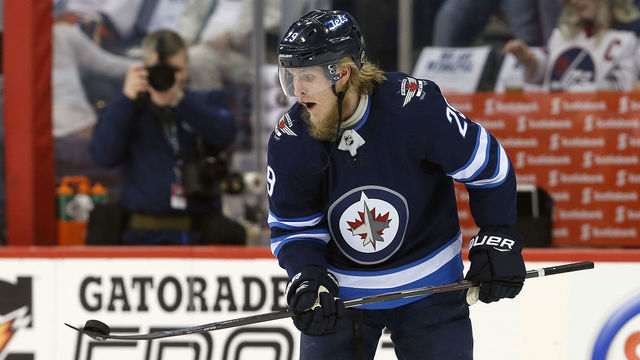 WINNIPEG, MANITOBA - MAY 7: Patrik Laine #29 of the Winnipeg Jets warms up prior to Game Six of the Western Conference Second Round during the 2018 NHL Stanley Cup Playoffs against the Nashville Predators on May 7, 2018 at Bell MTS Place in Winnipeg, Manitoba, Canada.