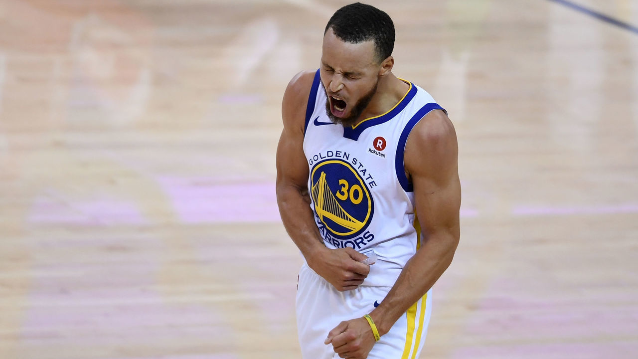OAKLAND, CA - MAY 26: Stephen Curry #30 of the Golden State Warriors reacts after being called for a foul against the Houston Rockets during Game Six of the Western Conference Finals in the 2018 NBA Playoffs at ORACLE Arena on May 26, 2018 in Oakland, California.