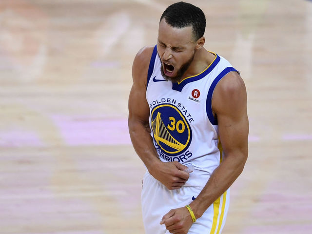 OAKLAND, CA - MAY 26: Stephen Curry #30 of the Golden State Warriors reacts after being called for a foul against the Houston Rockets during Game Six of the Western Conference Finals in the 2018 NBA Playoffs at ORACLE Arena on May 26, 2018 in Oakland, California.