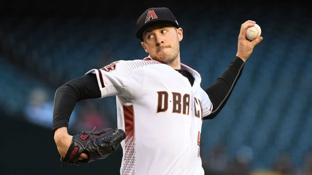 PHOENIX, AZ - MAY 14: Patrick Corbin #46 of the Arizona Diamondbacks delivers a first inning pitch against the Milwaukee Brewers at Chase Field on May 14, 2018 in Phoenix, Arizona.