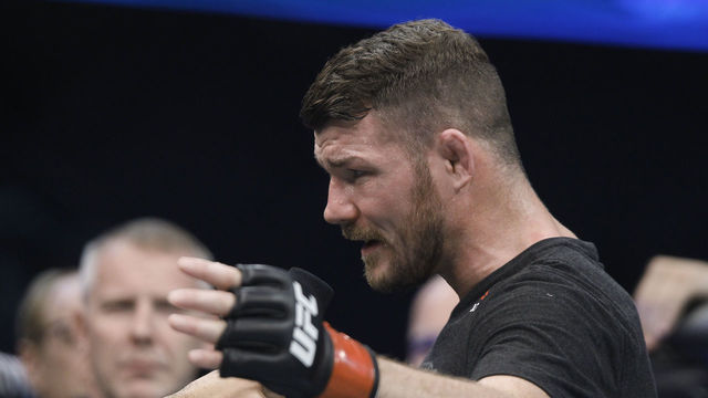 SHANGHAI, CHINA - NOVEMBER 25: Michael Bisping speaks during the UFC Fight Night at Mercedes-Benz Arena on November 25, 2017 in Shanghai, China.