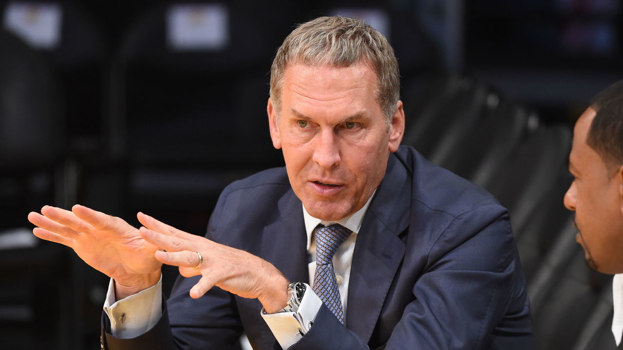 LOS ANGELES, CA - NOVEMBER 15: Bryan Colangelo of the Philadelphia 76ers before the game against the Los Angeles Lakers on November 15, 2017 at STAPLES Center in Los Angeles, California. NOTE TO USER: User expressly acknowledges and agrees that, by downloading and/or using this Photograph, user is consenting to the terms and conditions of the Getty Images License Agreement. Mandatory Copyright Notice: Copyright 2017 NBAE