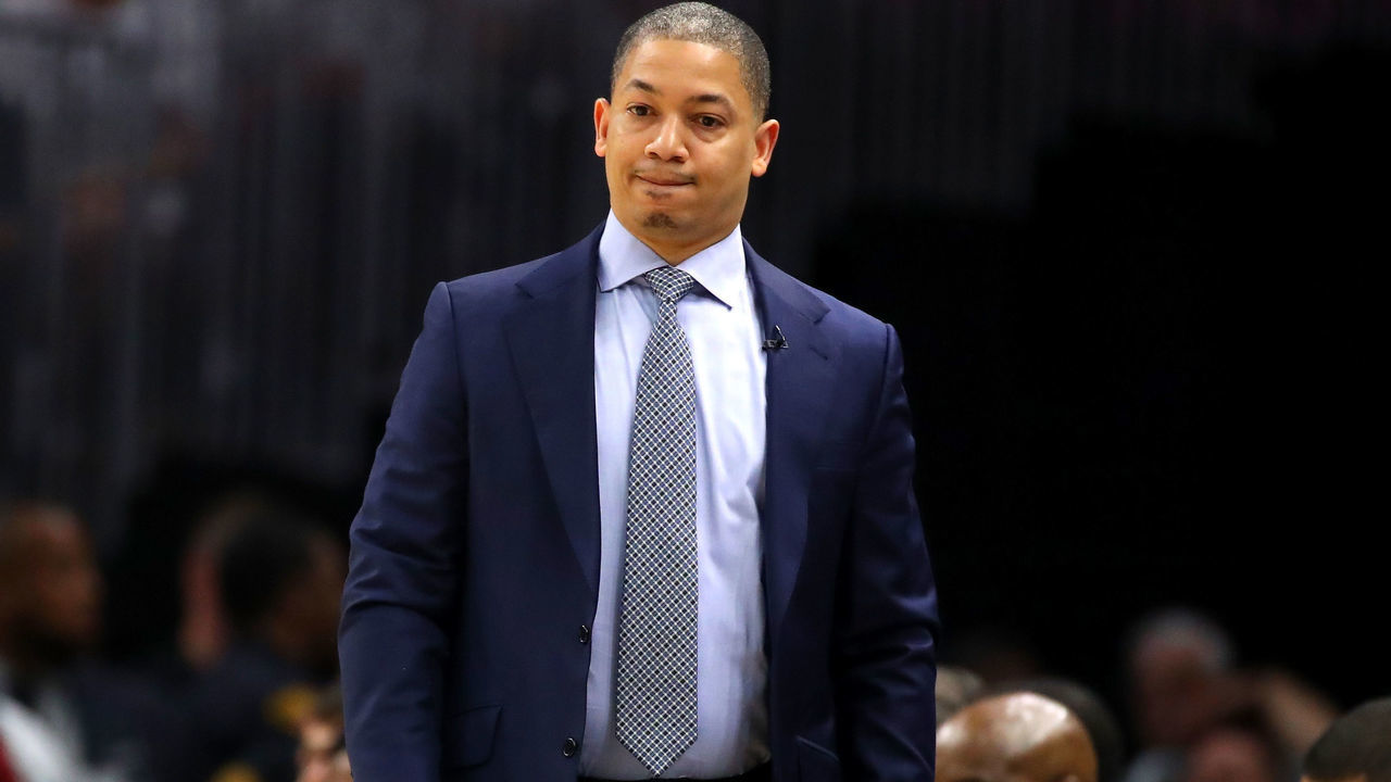 CLEVELAND, OH - MAY 25: Head coach Tyronn Lue of the Cleveland Cavaliers looks on in the second quarter against the Boston Celtics during Game Six of the 2018 NBA Eastern Conference Finals at Quicken Loans Arena on May 25, 2018 in Cleveland, Ohio.