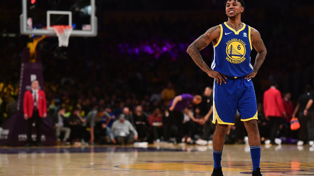 LOS ANGELES, CA - DECEMBER 18: Nick Young #6 of the Golden State Warriors reacts while taking on the Los Angeles Lakers at Staples Center on December 18, 2017 in Los Angeles, California.