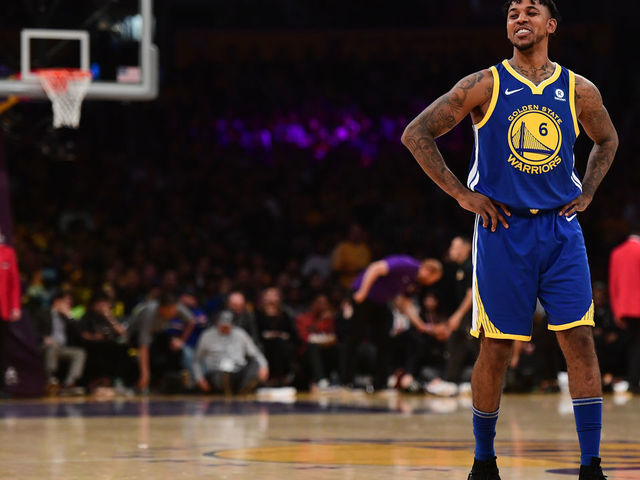 LOS ANGELES, CA - DECEMBER 18: Nick Young #6 of the Golden State Warriors reacts while taking on the Los Angeles Lakers at Staples Center on December 18, 2017 in Los Angeles, California.