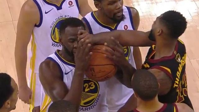 Watch: Tristan Thompson shoves ball into Draymond's face after ejection