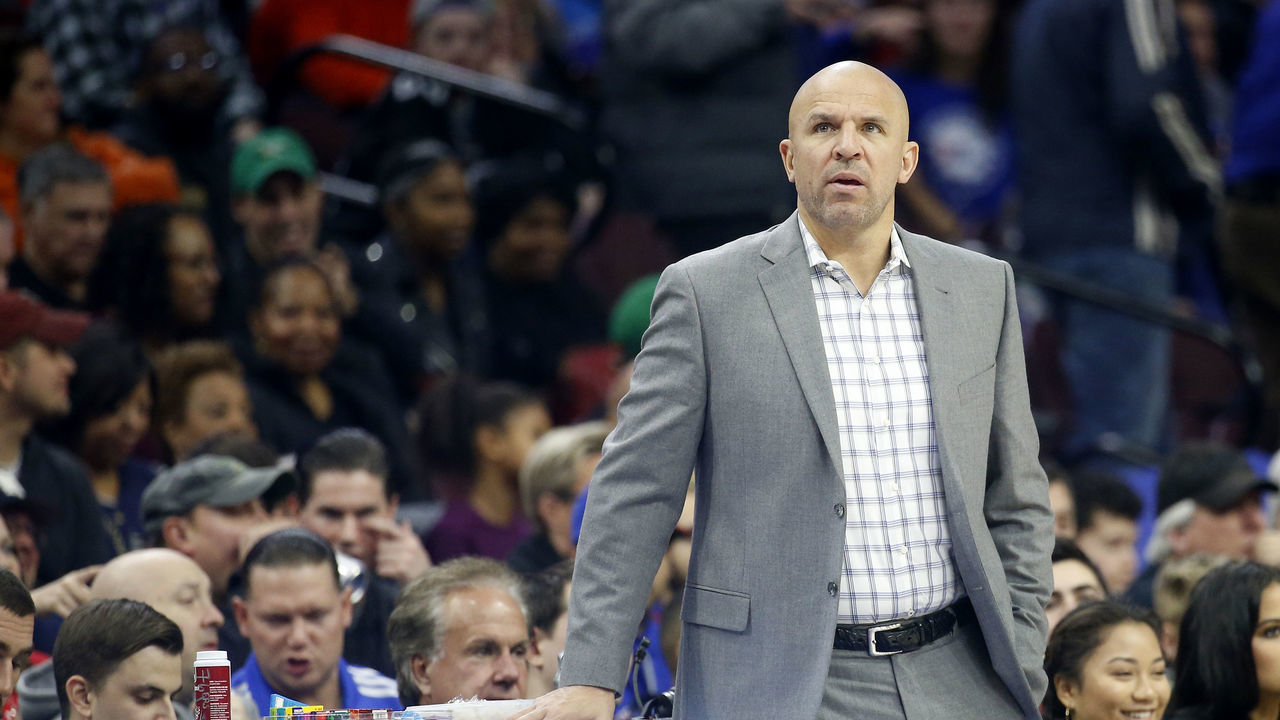 PHILADELPHIA, PA -JANUARY 20: Head coach Jason Kidd of the Milwaukee Bucks looks on against the Philadelphia 76ers in the first half at Wells Fargo Center on January 20, 2018 in Philadelphia, Pennsylvania.