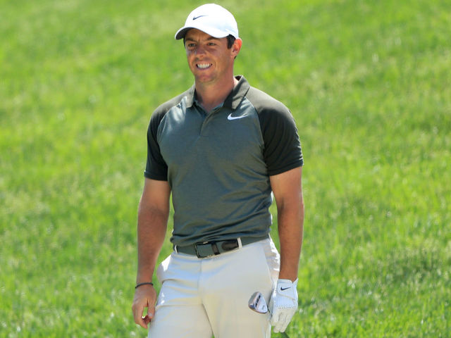 DUBLIN, OH - JUNE 02: Rory McIlroy of Northern Ireland reacts to a shot on the 15th hole during the third round of The Memorial Tournament Presented by Nationwide at Muirfield Village Golf Club on June 2, 2018 in Dublin, Ohio.