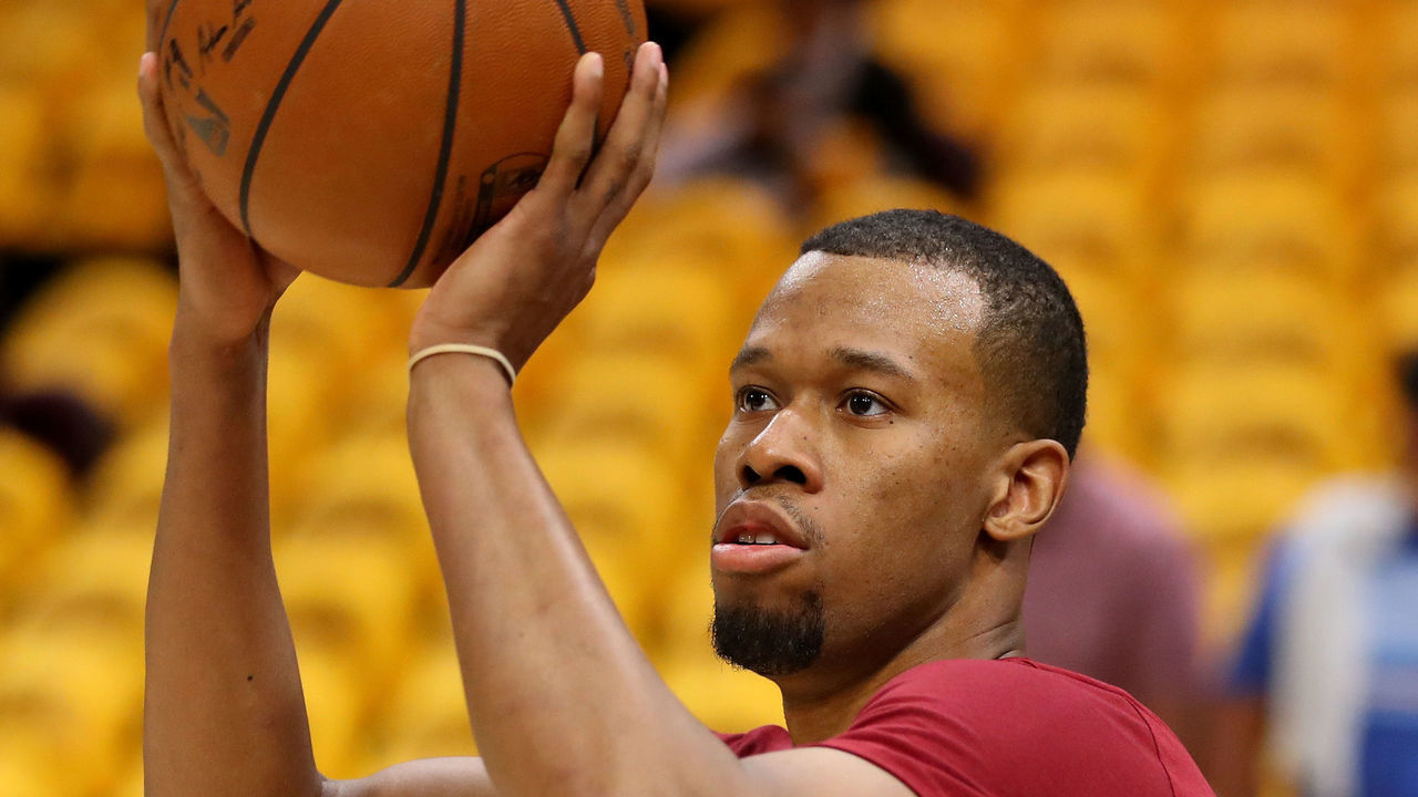 CLEVELAND, OH - MAY 21: Rodney Hood #1 of the Cleveland Cavaliers warms up before Game Four of the 2018 NBA Eastern Conference Finals against the Boston Celtics at Quicken Loans Arena on May 21, 2018 in Cleveland, Ohio.