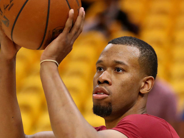 CLEVELAND, OH - MAY 21: Rodney Hood #1 of the Cleveland Cavaliers warms up before Game Four of the 2018 NBA Eastern Conference Finals against the Boston Celtics at Quicken Loans Arena on May 21, 2018 in Cleveland, Ohio.