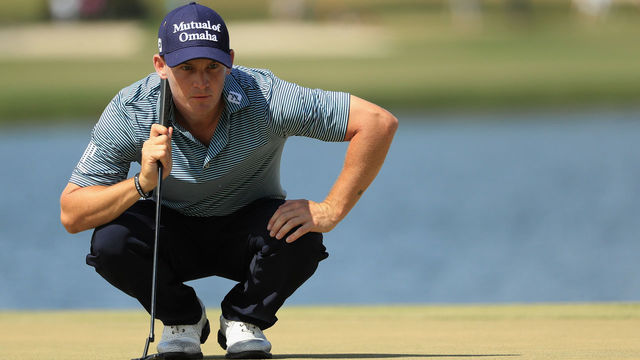 ORLANDO, FL - MARCH 18: Bud Cauley lines up a putt on the sixth hole during the final round at the Arnold Palmer Invitational Presented By MasterCard at Bay Hill Club and Lodge on March 18, 2018 in Orlando, Florida.