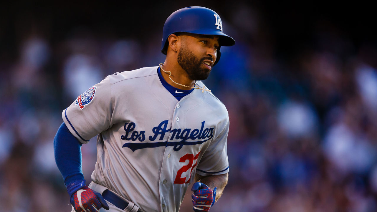 DENVER, CO - JUNE 1: Matt Kemp #27 of the Los Angeles Dodgers trots around the bases after hitting a solo home run during the first inning against the Colorado Rockies at Coors Field on June 1, 2018 in Denver, Colorado.