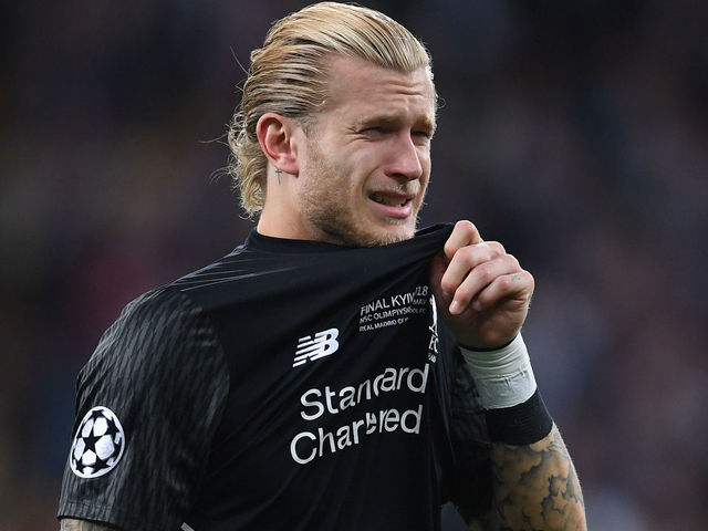 KIEV, UKRAINE - MAY 26: Loris Karius of Liverpool breaks down in tears after defeat in the UEFA Champions League final between Real Madrid and Liverpool on May 26, 2018 in Kiev, Ukraine.