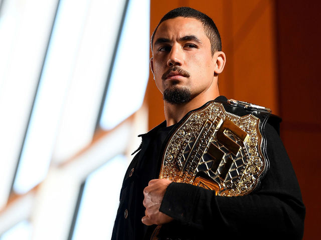 PERTH, AUSTRALIA - OCTOBER 31: Robert Whittaker poses for a photo in Perth Arena after the press conference during a UFC 221 media opportunity on October 31, 2017 in Perth, Australia.