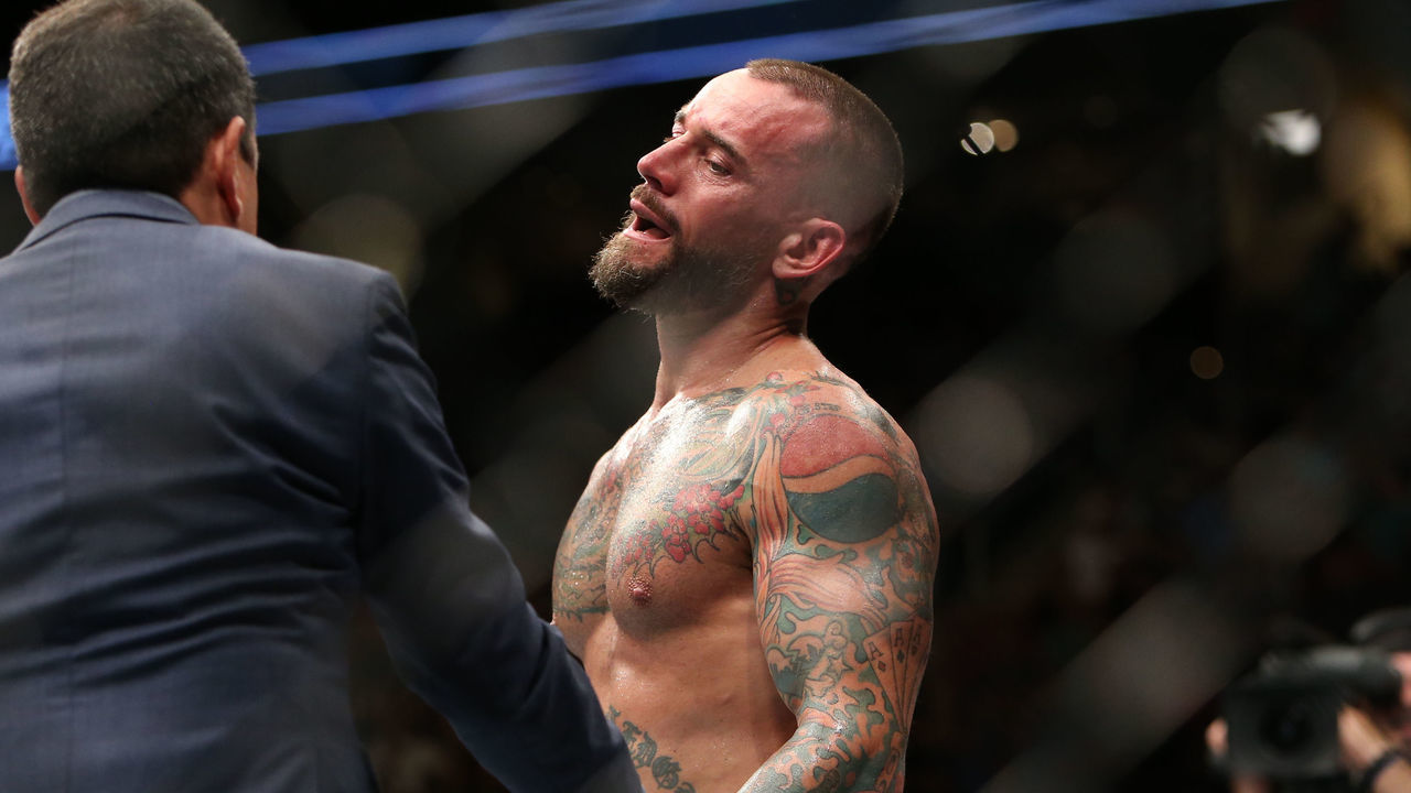 CLEVELAND, OH - SEPTEMBER 10: CM Punk reacts to his loss to Mickey Gall during the UFC 203 event at Quicken Loans Arena on September 10, 2016 in Cleveland, Ohio.