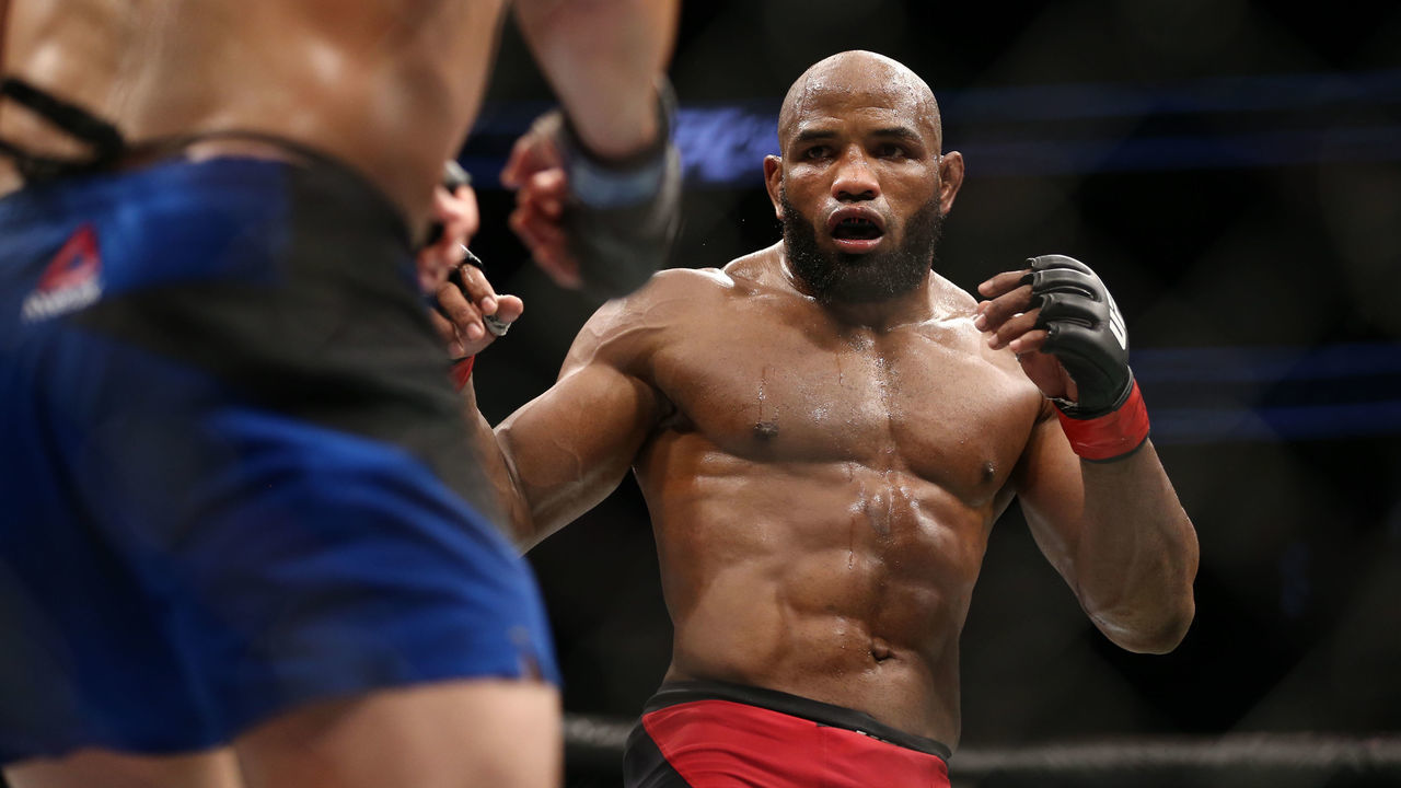LAS VEGAS, NV - JULY 9:Yoel Romero during his interim UFC middleweight championship bout against Robert Whittaker during the UFC 213 event at T-Mobile Arena on July 9, 2017 in Las Vegas, Nevada.