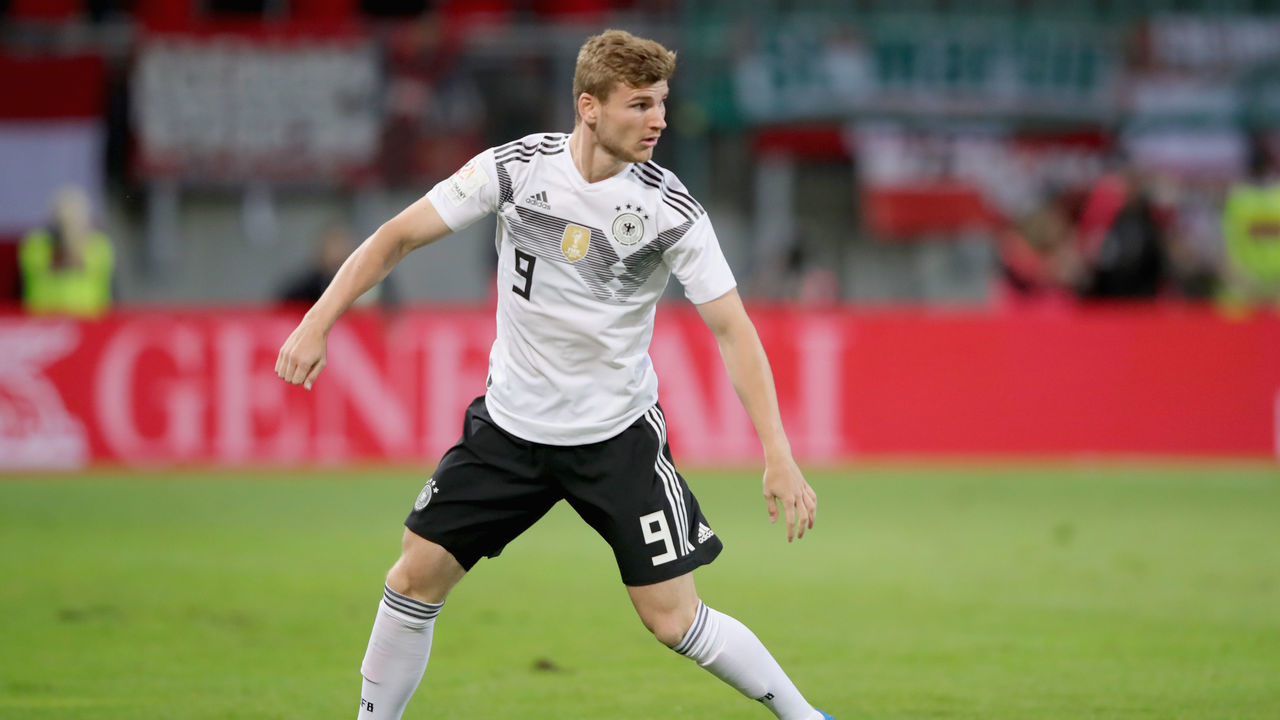 KLAGENFURT, AUSTRIA - JUNE 02: Timo Werner of Germany runs with the ball during the International Friendly match between Austria and Germany at Woerthersee Stadion on June 2, 2018 in Klagenfurt, Austria.