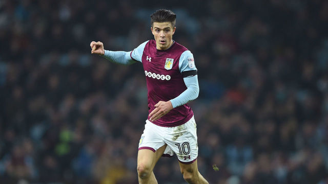 BIRMINGHAM, ENGLAND - APRIL 10: Jack Grealish of Aston Villa in action during the Sky Bet Championship match between Aston Villa and Cardiff City at Villa Park on April 10, 2018 in Birmingham, England.