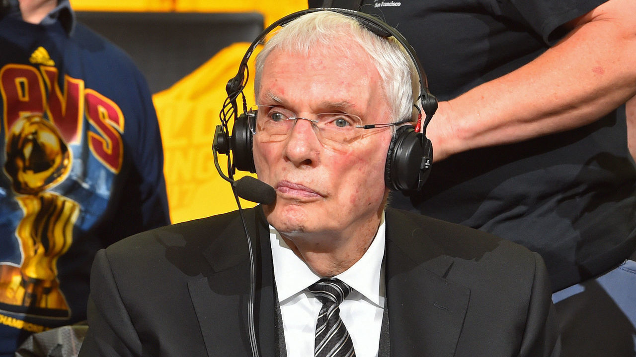 OAKLAND, CA - JUNE 12: Reporter, Hubie Brown attends Game Five of the 2017 NBA Finals between the Cleveland Cavaliers and the Golden State Warriors on June 12, 2017 at Oracle Arena in Oakland, California. NOTE TO USER: User expressly acknowledges and agrees that, by downloading and or using this photograph, user is consenting to the terms and conditions of Getty Images License Agreement. Mandatory Copyright Notice: Copyright 2017 NBAE