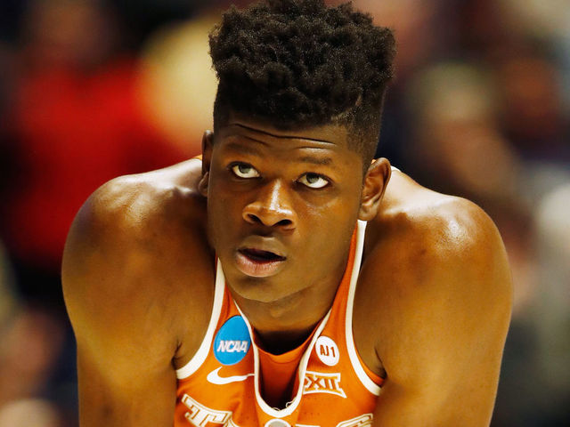 NASHVILLE, TN - MARCH 16: Mohamed Bamba #4 of the Texas Longhorns looks on against the Nevada Wolf Pack during the game in the first round of the 2018 NCAA Men's Basketball Tournament at Bridgestone Arena on March 16, 2018 in Nashville, Tennessee.