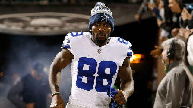 OAKLAND, CA - DECEMBER 17: Dez Bryant #88 of the Dallas Cowboys runs onto the field prior to their NFL game against the Oakland Raiders at Oakland-Alameda County Coliseum on December 17, 2017 in Oakland, California.