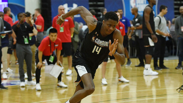 CHICAGO, IL - MAY 18: Kostas Antetokounmpo #14 participates in drills during Day Two of the NBA Draft Combine at Quest MultiSport Complex on May 18, 2018 in Chicago, Illinois.