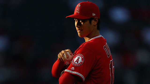 ANAHEIM, CA - JUNE 06: Shohei Ohtani #17 of the Los Angeles Angels of Anaheim pitches during the first inning of a game against the Kansas City Royals at Angel Stadium on June 6, 2018 in Anaheim, California.