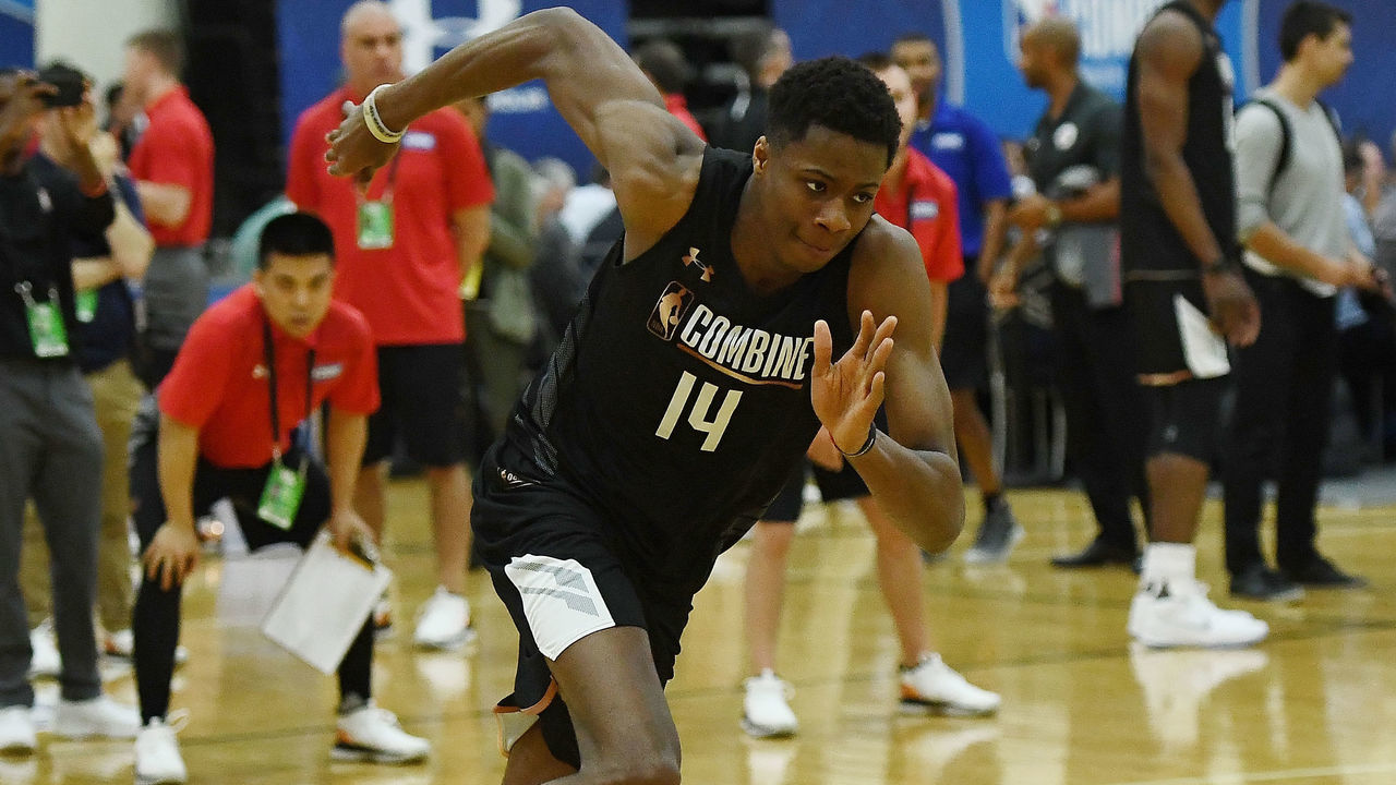 CHICAGO, IL - MAY 18: Kostas Antetokounmpo #14 participates in drills during Day Two of the NBA Draft Combine at Quest MultiSport Complex on May 18, 2018 in Chicago, Illinois.