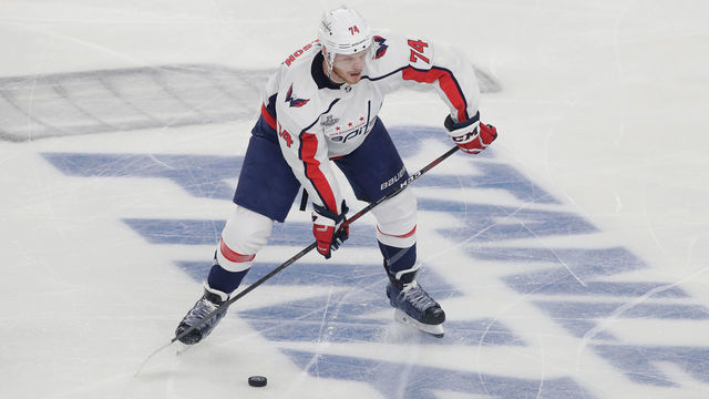LAS VEGAS, NV - MAY 30: John Carlson #74 of the Washington Capitals skates against the Vegas Golden Knights in Game Two of the 2018 NHL Stanley Cup Final at T-Mobile Arena on May 30, 2018 in Las Vegas, Nevada.