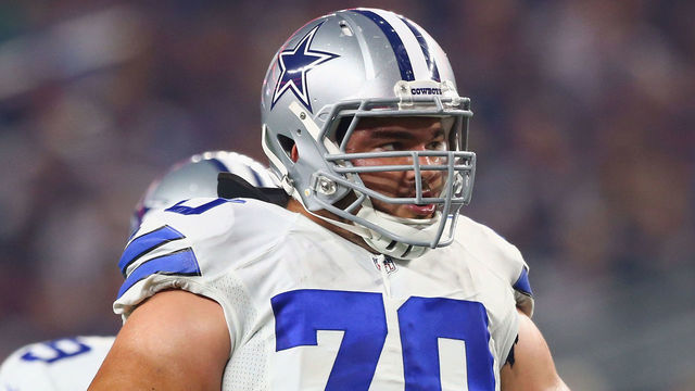 ARLINGTON, TX - SEPTEMBER 13: Zack Martin #70 of the Dallas Cowboys at AT&T Stadium on September 13, 2015 in Arlington, Texas.