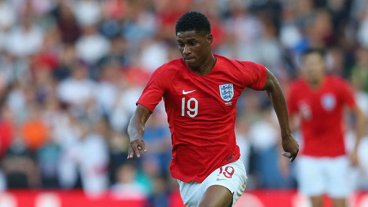 LEEDS, ENGLAND - JUNE 07: Marcus Rashford of England during the International friendly match between England and Costa Rica at Elland Road on June 7, 2018 in Leeds, England.