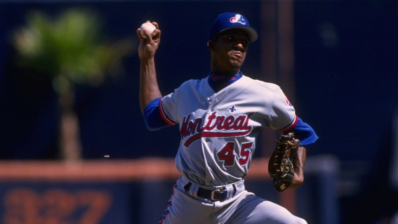 31 Aug 1995: Pitcher Pedro Martinez of the Montreal Expos lunges forward to deliver a pitch against the San Diego Padres at Jack Murphy Stadium in San Diego, California. The Expos defeated the Padres 5-4. Mandatory Credit: Steve Dunn/Allsport