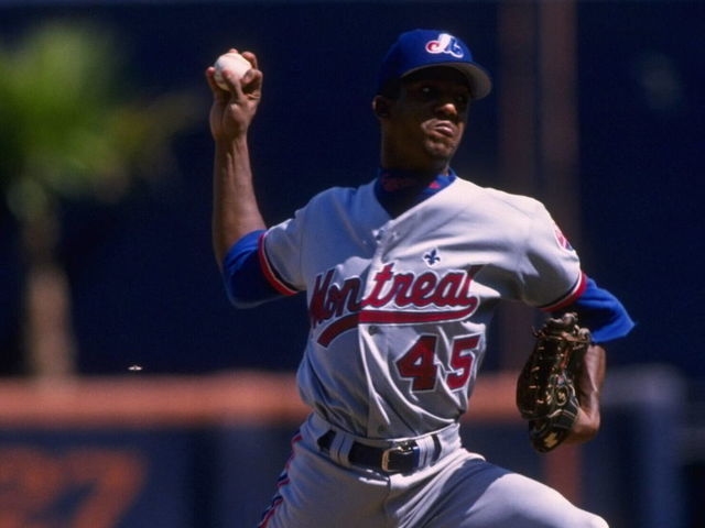 31 Aug 1995: Pitcher Pedro Martinez of the Montreal Expos lunges forward to deliver a pitch against the San Diego Padres at Jack Murphy Stadium in San Diego, California. The Expos defeated the Padres 5-4. Mandatory Credit: Steve Dunn/Allsport