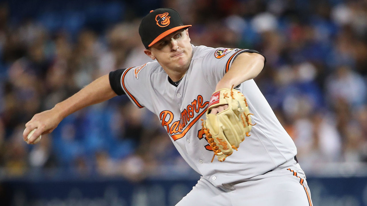 TORONTO, ON - JUNE 27: Brad Brach #35 of the Baltimore Orioles delivers a pitch in the ninth inning during MLB game action against the Toronto Blue Jays at Rogers Centre on June 27, 2017 in Toronto, Canada.