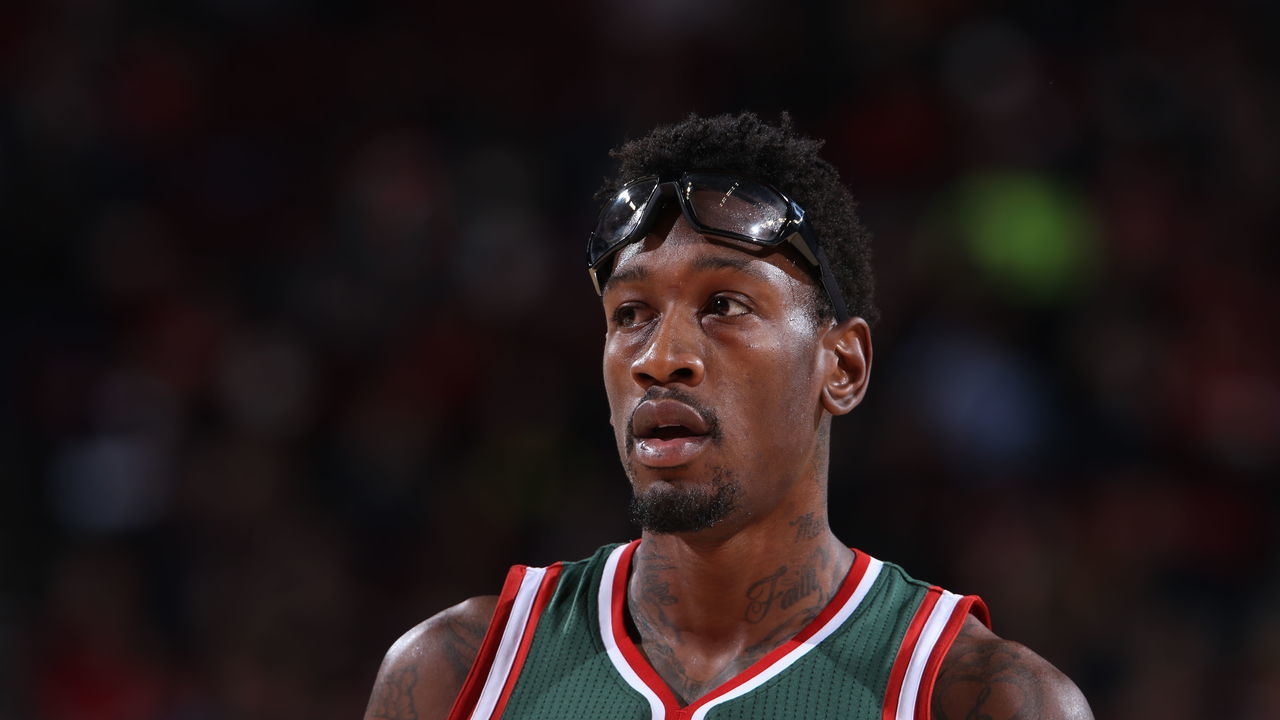 PORTLAND, OR - DECEMBER 17: Larry Sanders #8 of the Milwaukee Bucks stands on the court against the Portland Trail Blazers on December 17, 2014 at the Moda Center Arena in Portland, Oregon. Mandatory Copyright Notice: Copyright 2014 NBAE