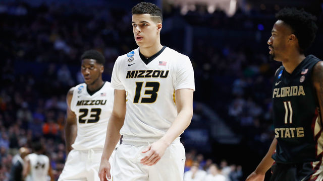 NASHVILLE, TN - MARCH 16: Michael Porter Jr. #13 of the Missouri Tigers looks on against the Florida State Seminoles during the game in the first round of the 2018 NCAA Men's Basketball Tournament at Bridgestone Arena on March 16, 2018 in Nashville, Tennessee.